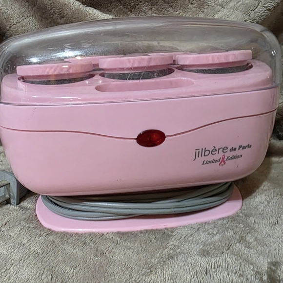 Other - Vintage Jilbère de Paris‎ Pink Hair Roller Set- Special Breast Cancer Edition
